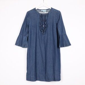 Draper James Chambray Ruffle Shift Dress